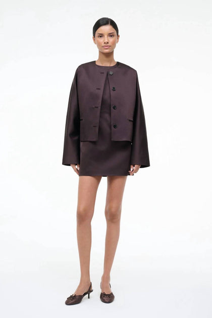 STAUD Liz Cropped Jacket Grey Medium 4