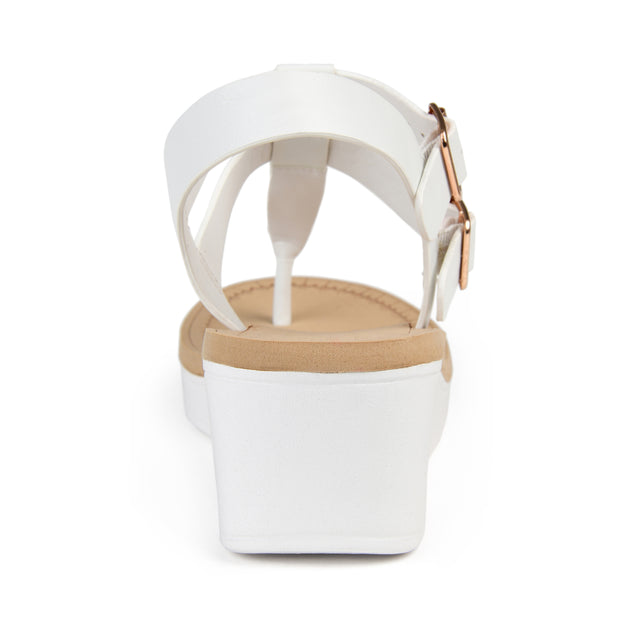 Journee Collection Bianca Wedge Sandal White US 7 4