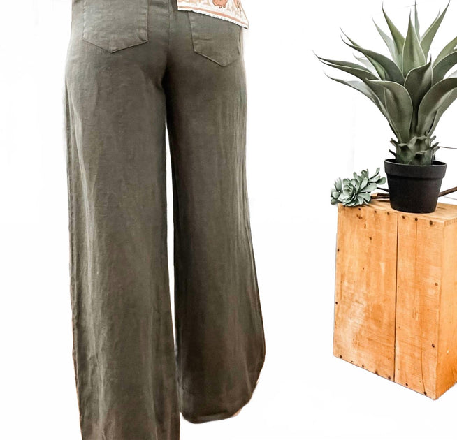  Sanctuary Linen Marine Wide Leg Pant Multi 24 4