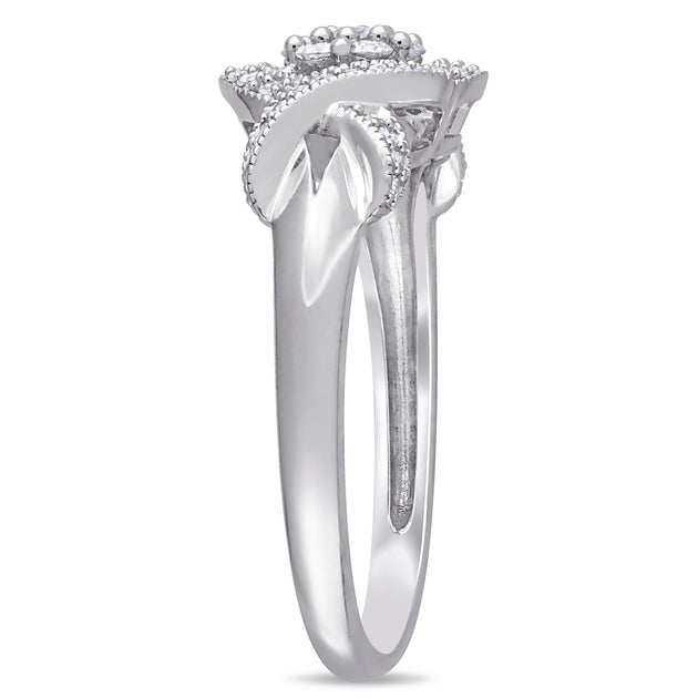 Mimi & Max Twist Floral Engagement Ring White Gold US 9.5 3