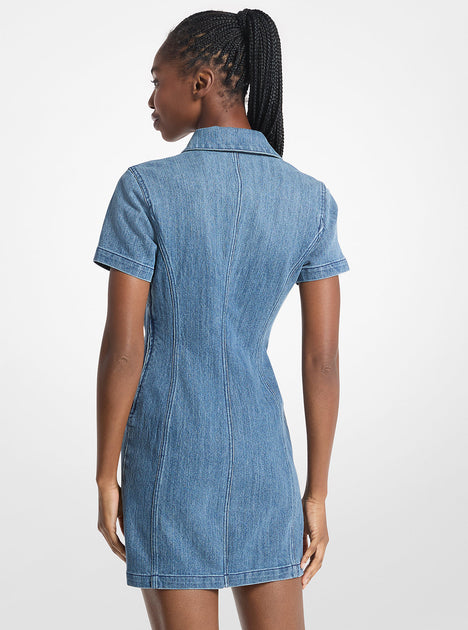 Michael Kors Carson Denim Mini Dress Multi US 2 3