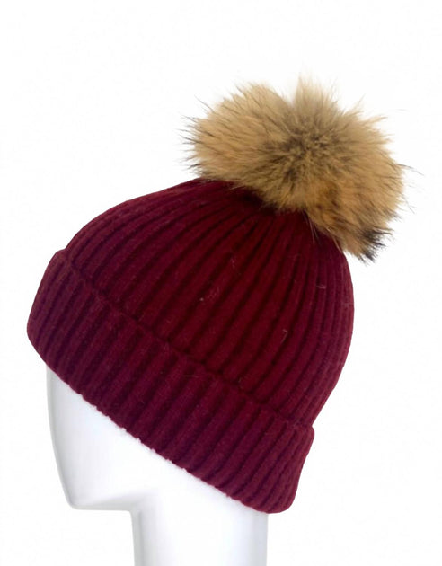 Linda Richards Rib Hat With Pom Black One Size 3