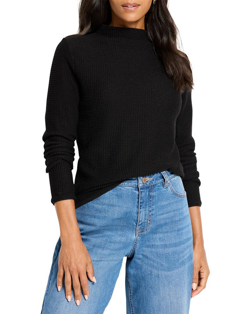 Nic + Zoe Pixel Strickpullover Schwarz Small 2
