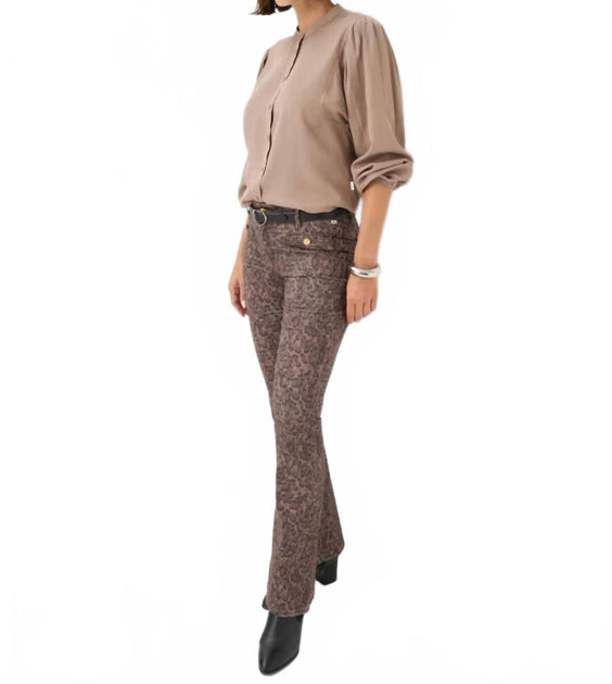 Brax Shakira Leo Print Pant Brown US 10 2