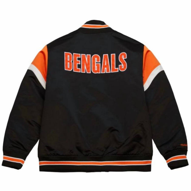 Mitchell & Ness NFL Cincinnati Bengals Heavyweight Satin Jacket Black 2X 3