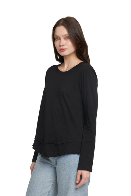 T-shirt Manches Longues Mock Layer Wilt Noir Small 4