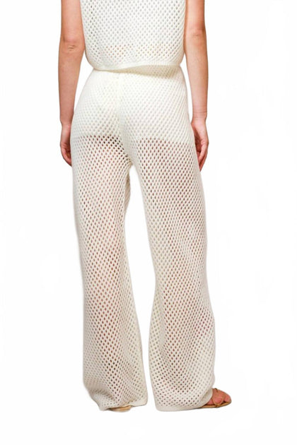 Blue B Seashell Embroidered Pants Beige Medium 3