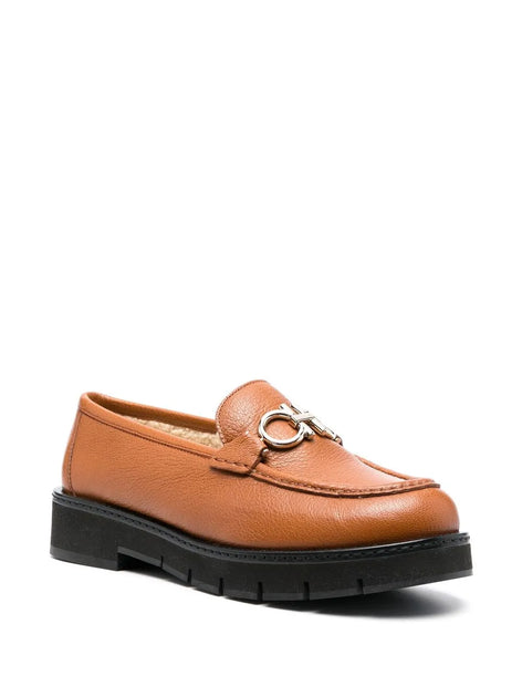 Salvatore Ferragamo Ferragamo Rolo Shearling-Lined Loafers Brown US 11 3