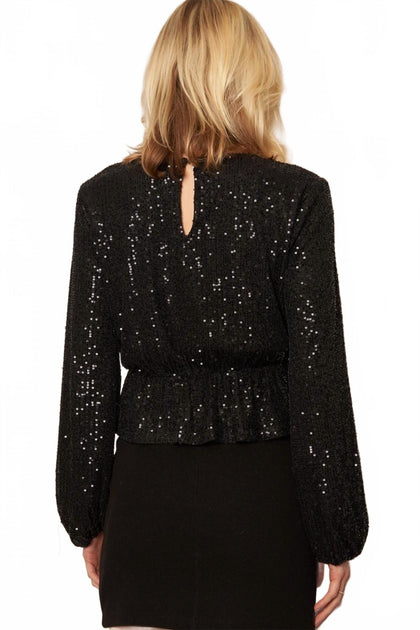 EN CREME Peplum Top Black Small 4