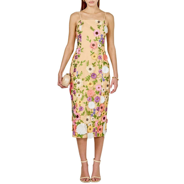 elliatt remix floral embroidered midi dress Endless Rose Women's Color:IVORFLRL Perfect for a day Moderate Unique Red Mermaid V