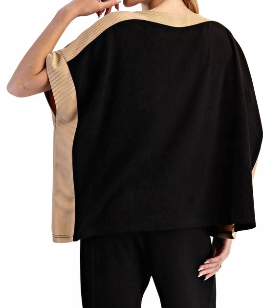 eesome Color Block Top Black Small 4