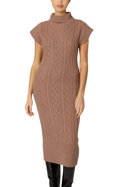 Cleobella Shana Häkelstrick Midikleid Braun Large 2