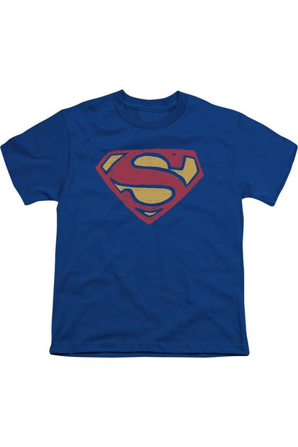 Gildan Superman Super Rough Short Sleeve Youth Tee Blue Medium 2