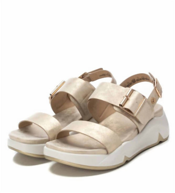 Xti 44663 Flat Sandals Gold US 5.5 6