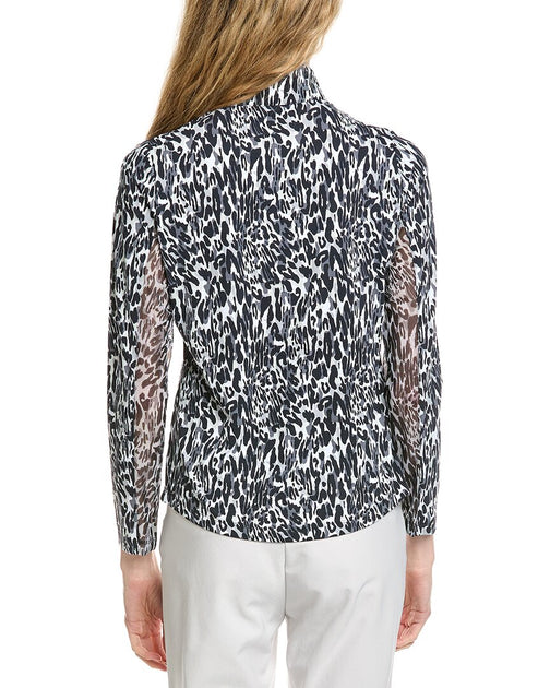 IBKUL Long Sleeve Mock Neck Top Black/Grey Large 3