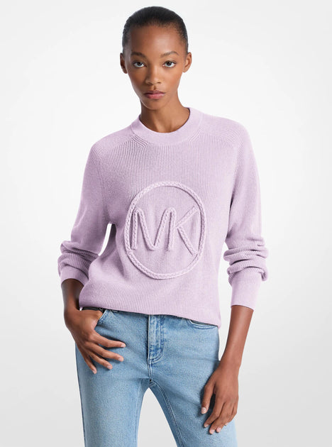 Michael Kors Braided Logo Sweater Pink Small 4