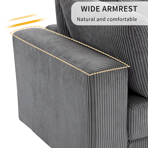Streamdale Soft Corduroy Sofa 4
