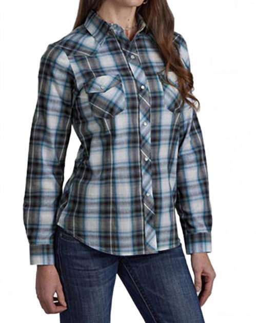 Roper Women's Western Snap Shirt Blue Medium 2