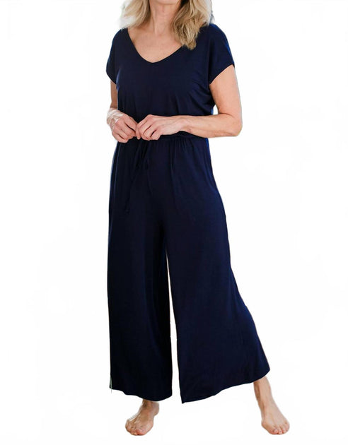 Yala Kiova V-Neck Bamboo Jumpsuit Blue XXLarge 3