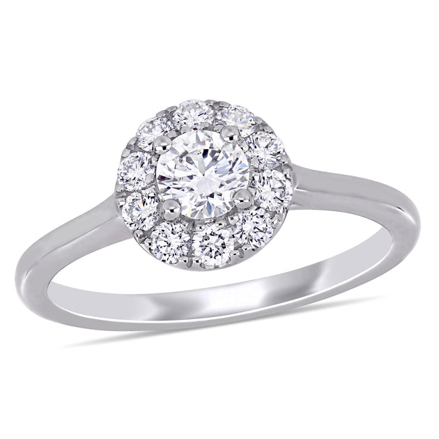 Created Forever Halo Engagement Ring Silver US 6 2