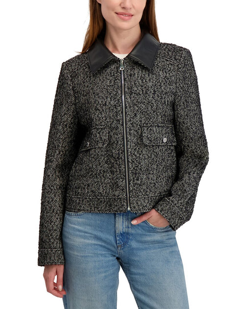 Laundry by Shelli Segal Herringbone Jacket Grey XXL 4