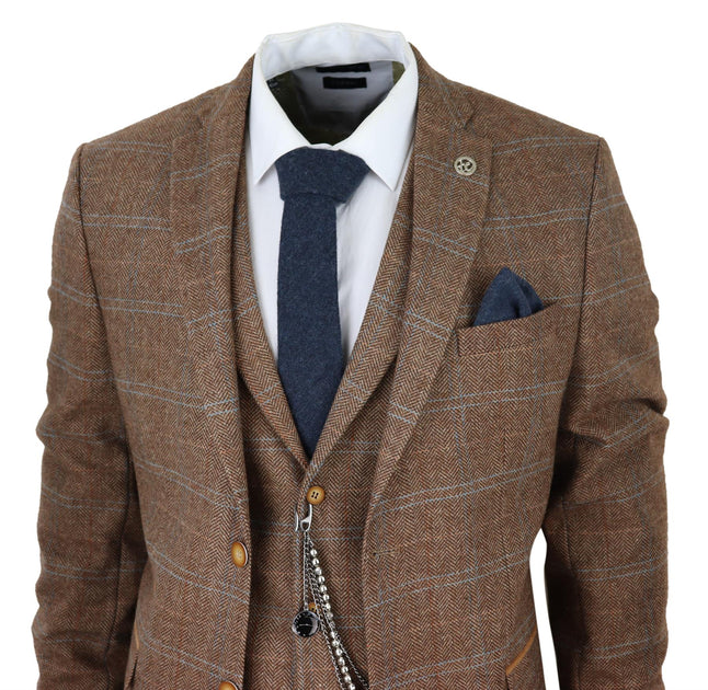 Oliver Tweed 3 Piece Wool Suit Brown US 40 Regular 4