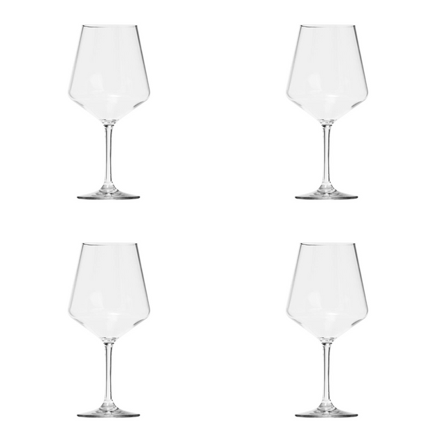 Hivvago Set of 4 Clear Tritan Plastic Stemmed Wine Glasses 6