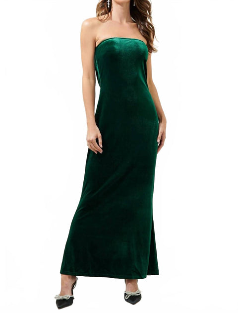 SUGARLIPS Dynamite Samt trägerloses Maxikleid Grün XSmall 2