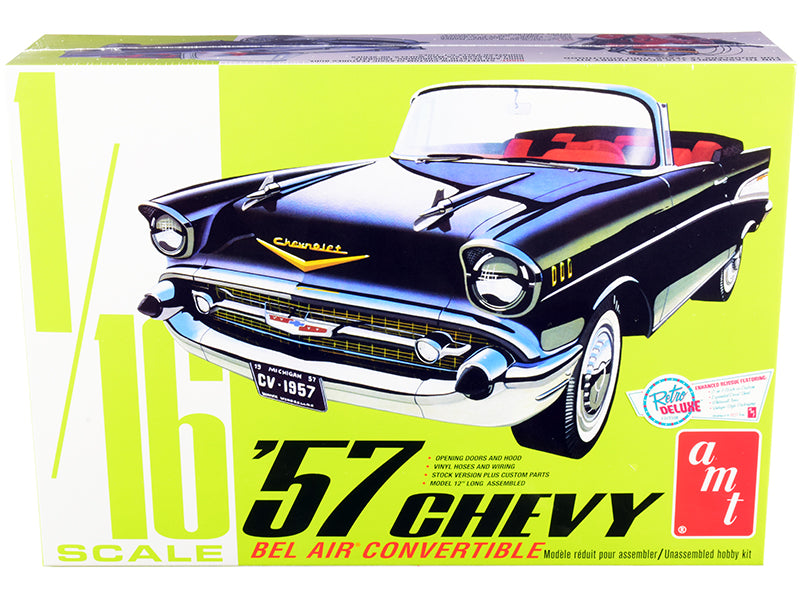 AMT 1957 Chevrolet Bel Air Convertible Model Kit White 1/16 2