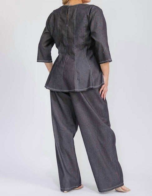 Karen T Design Denim 2-teiliges Set Grau 2X 4