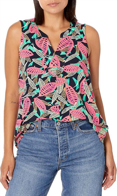 Nic + Zoe Split Neck Sleeveless Tank Multi XSmall 2