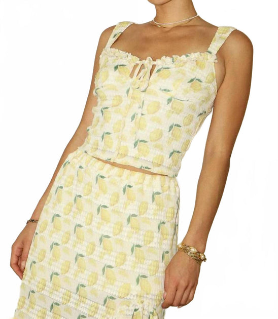 Bailey Rose Frill Tie Top Yellow Large 2