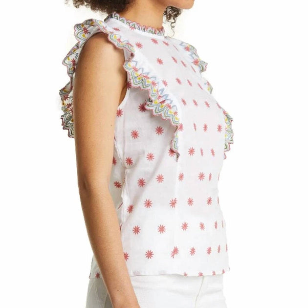  Boden Broderie Anglaise Sleeveless Top White US 10 3