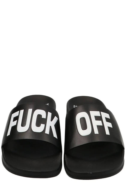 Vtmnts Slogan-Print Slides Black US 4 3