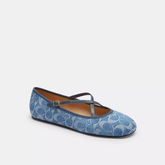 Coach Outlet Phoebe Ballet Flat Blue US 5 2