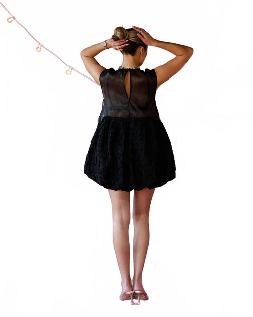 MABLE Mistletoe Mini Dress & Bralette Set Black Large 3