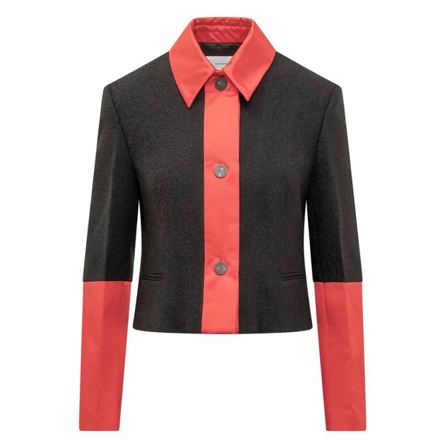 Salvatore Ferragamo Colorblock Cropped Jacket Black US 2 2