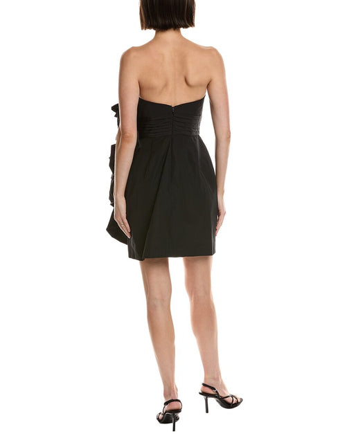 Marchesa Notte Sleeveless Taffeta Mini Dress Black US 0 3