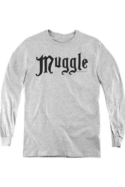 Gildan Harry Potter Muggle Youth Long Sleeve T-Shirt Grey Medium 2