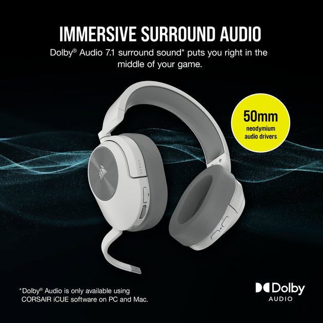 Corsair HS55 Wireless Gaming Headset White 4