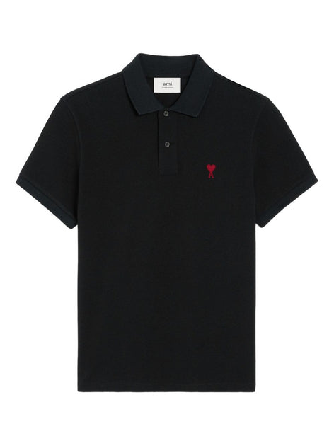 Ami Paris Cotton Pique Polo Black XXL 2