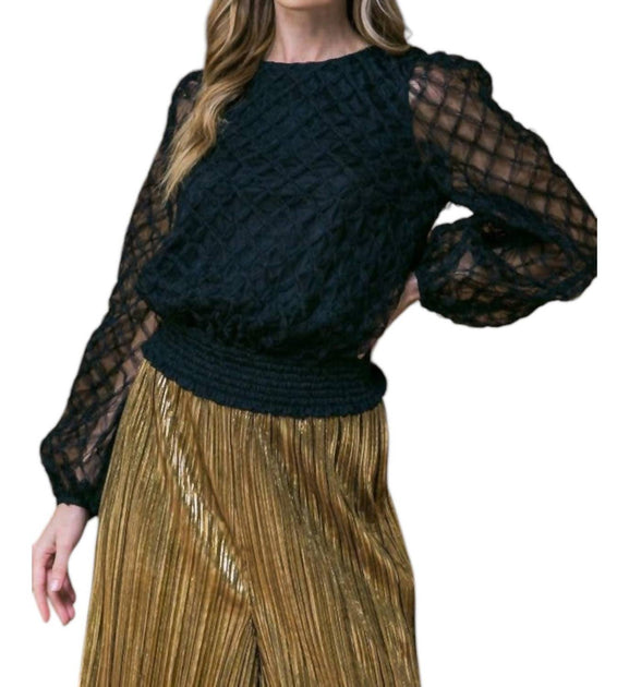 Flying Tomato Textured Woven Top Gold Small 2