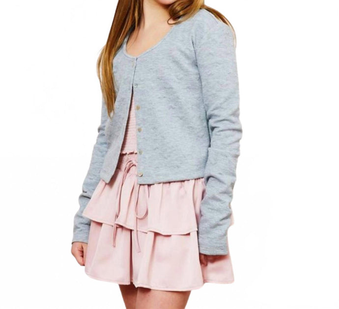 THEME Mädchen Tali Puff Heart Strickjacke Blau Klein 2