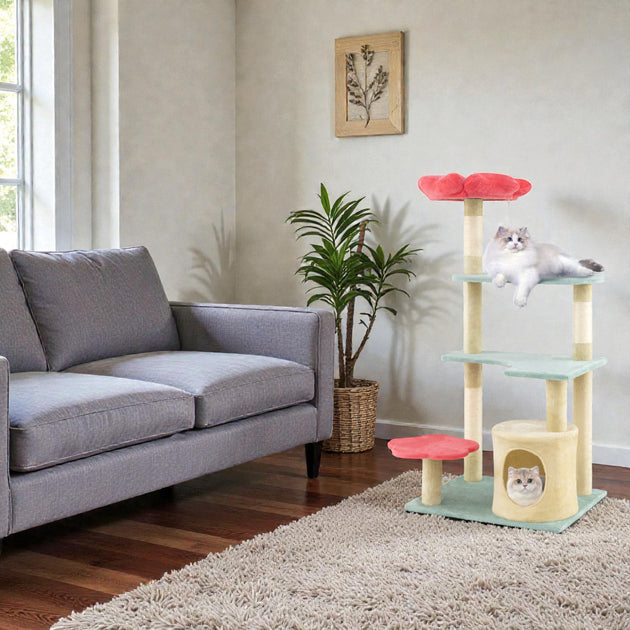 Hivvago Ästhetischer Katzenbaum Beige 2