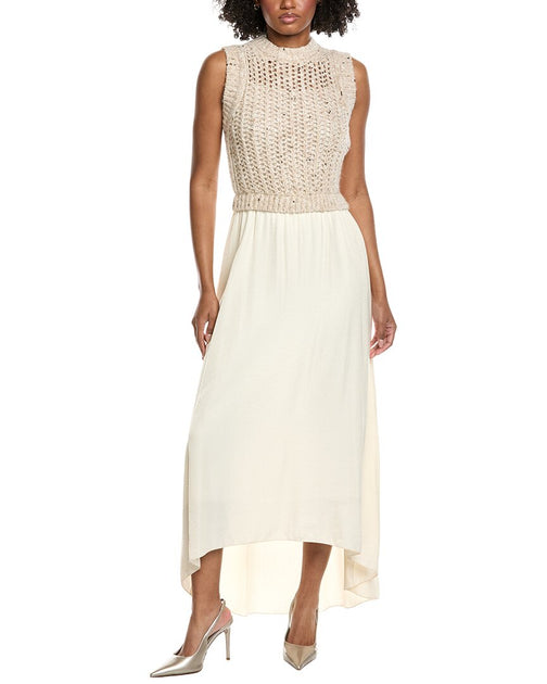 Peserico Alpaca- & Wollmischung Maxikleid Weiß EU 42 2