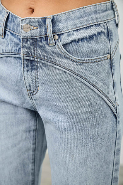 TRUEDAMES Mid Rise Straight Jeans Blue US 10 4