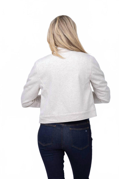 Dylan Mason Knit Bomber Jacket White X-Small 3
