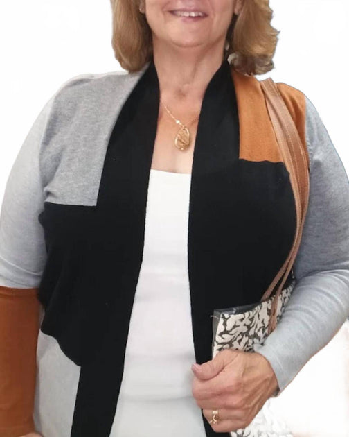 Keren Hart Color Block Cardigan Black/Small 2