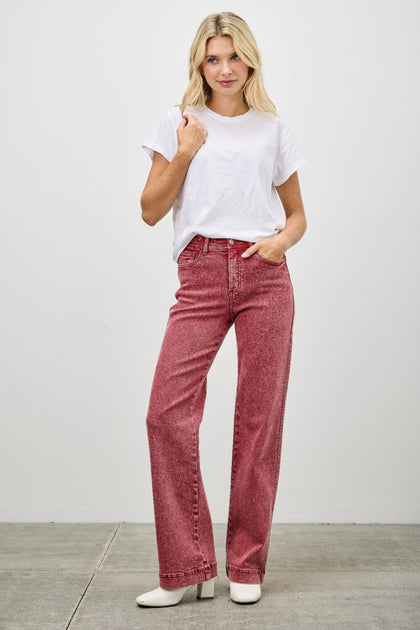 TRUEDAMES High Rise Slim Wide Straight Jeans Silver Grey US 10 4