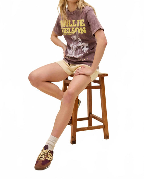DAYDREAMER Willie Nelson Red Headed Stranger Tee Purple Medium 4